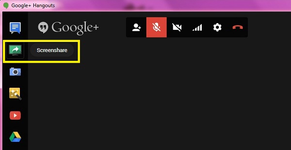 Google Hangout Screen Share Tutorial Step1