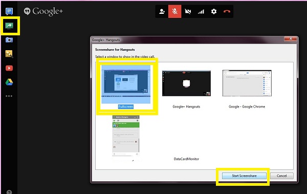 Google Hangout Screen Share Tutorial Step3