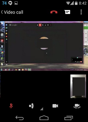 My Android screen in google hangout share