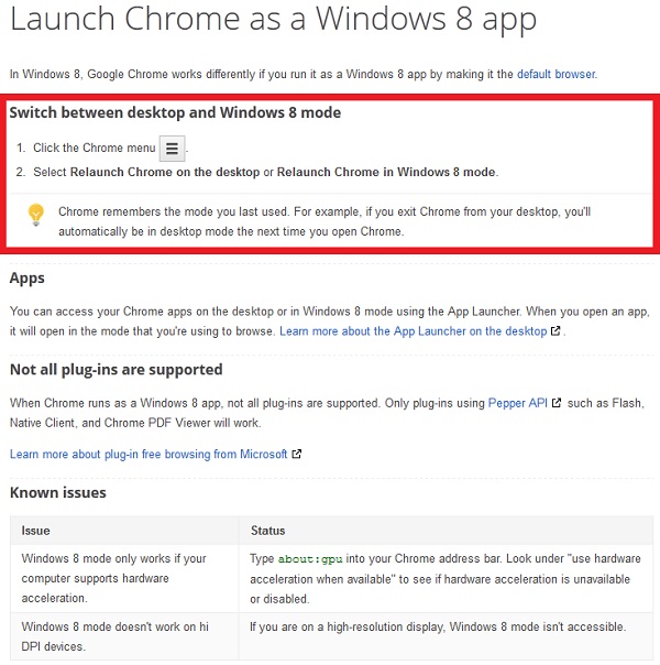 Using Google Chrome in Desktop Mode