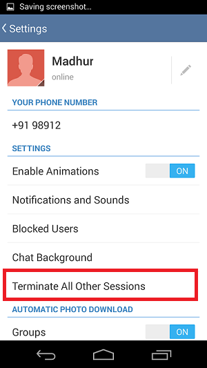 telegram logout all other devices