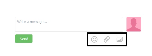 buttons send message pics and videos