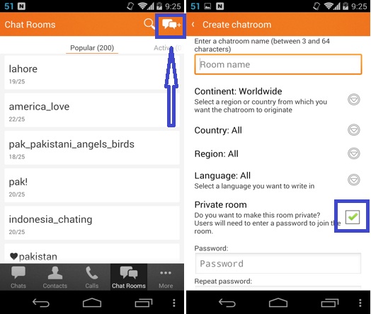 Create Nimbuzz Chat Room
